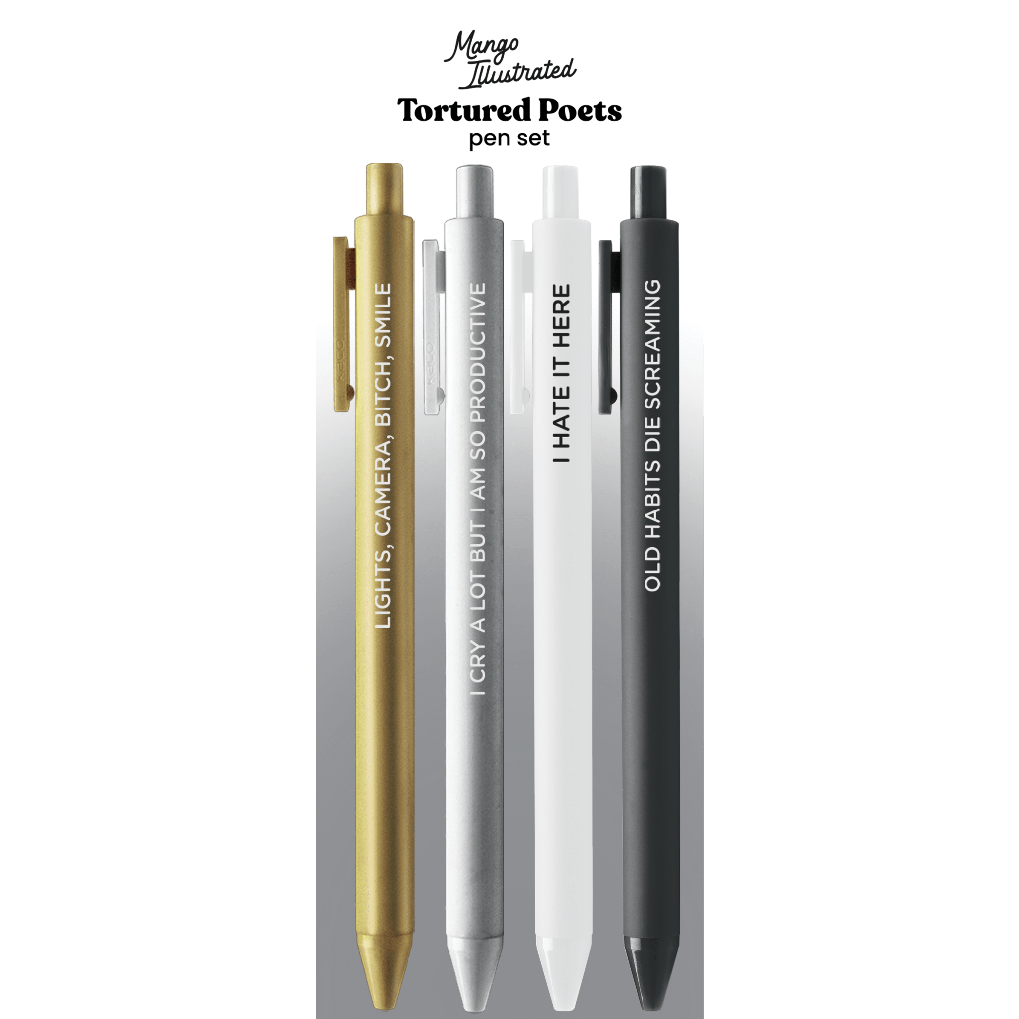 Tortured Poets jotter pen set - MangoIllustrated - Pen Sets