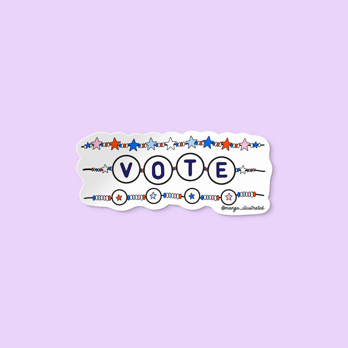 Vote friendship bracelet sticker - MangoIllustrated - Sticker