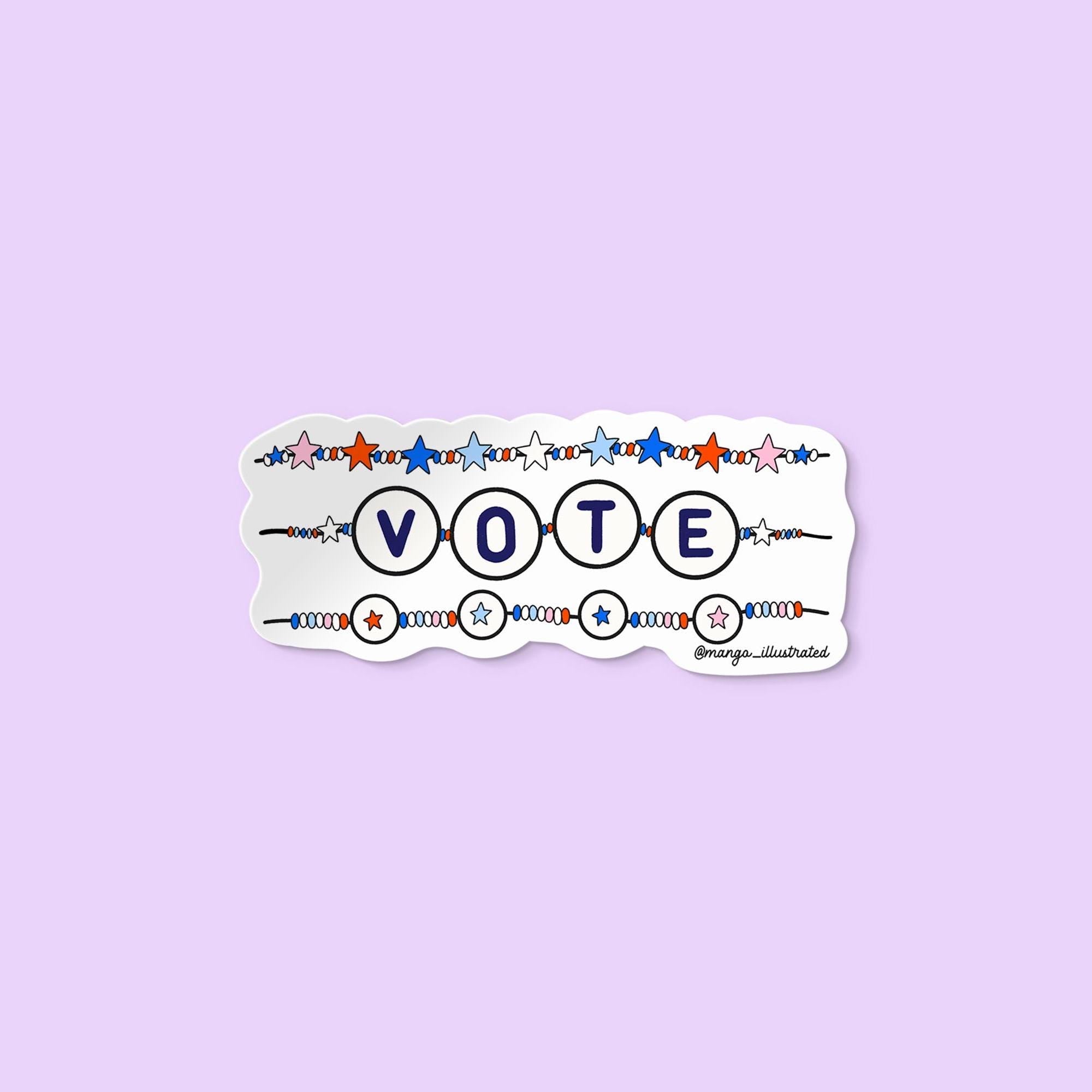 Vote friendship bracelet sticker - MangoIllustrated - Sticker