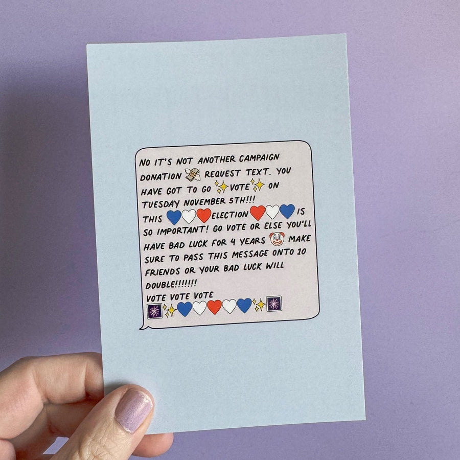 Vote text message postcard - MangoIllustrated - Postcard