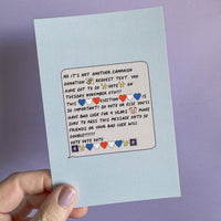 Vote text message postcard - MangoIllustrated - Postcard