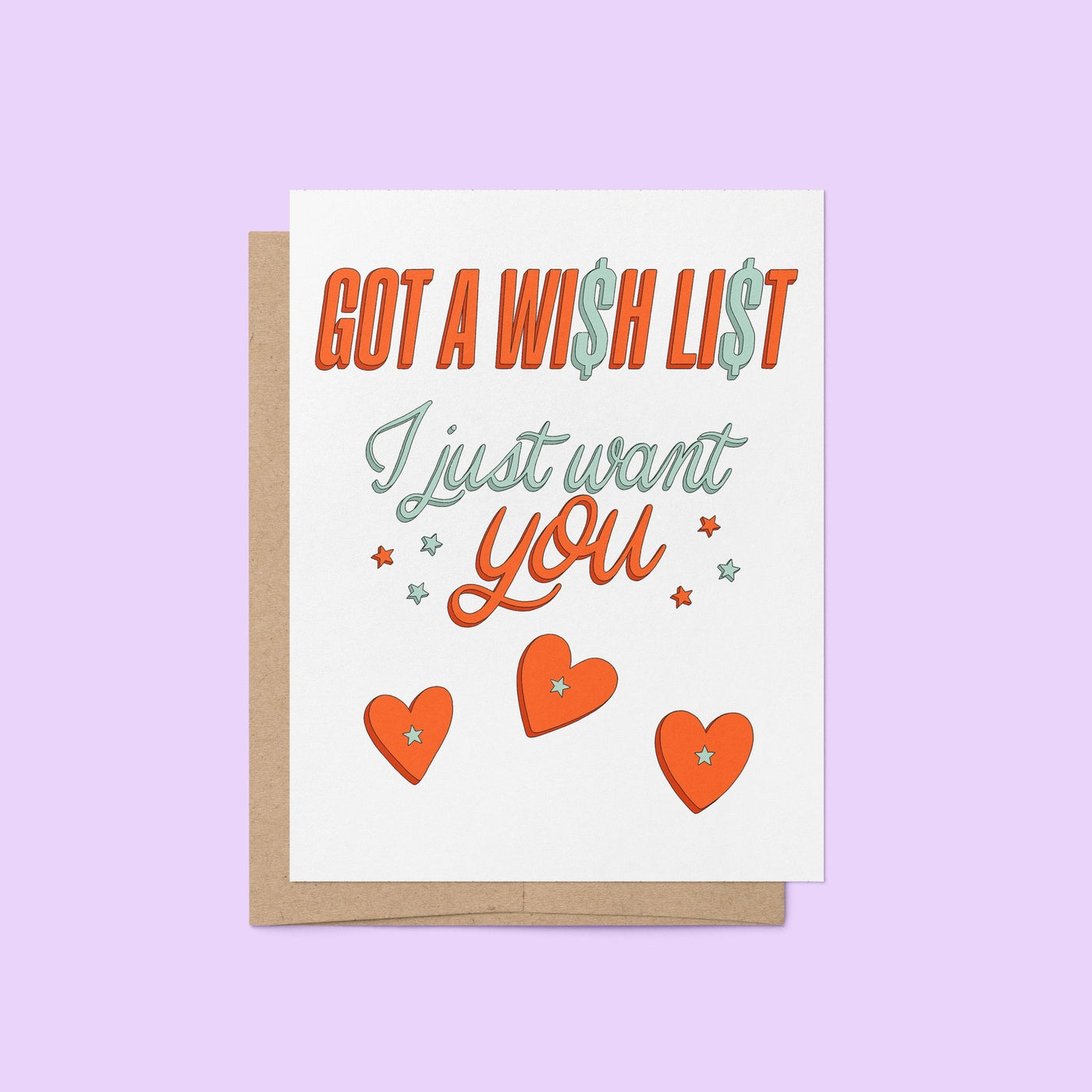 Wi$h Li$t love card - MangoIllustrated - Greeting Cards