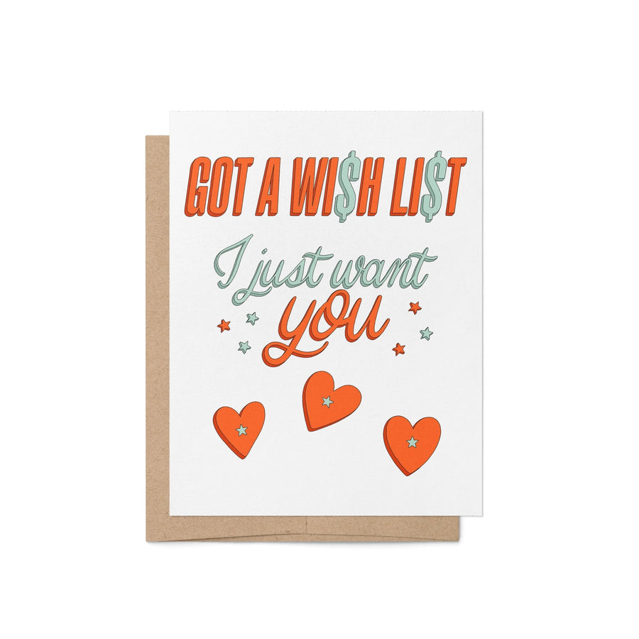 Wi$h Li$t love card - MangoIllustrated - Greeting Cards