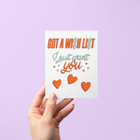 Wi$h Li$t love card - MangoIllustrated - Greeting Cards