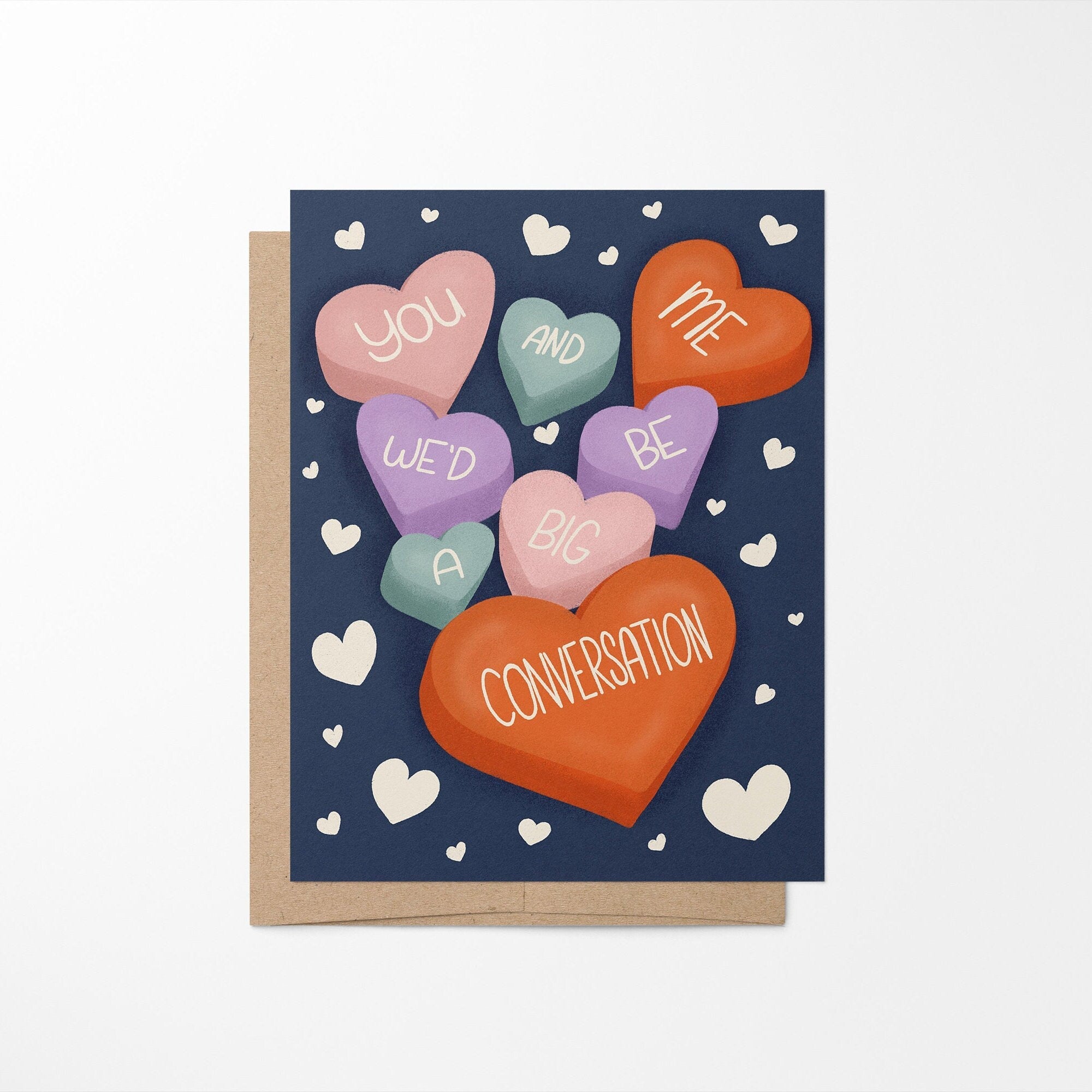 You and me we'd be a big conversation greeting card - MangoIllustrated - Greeting Cards