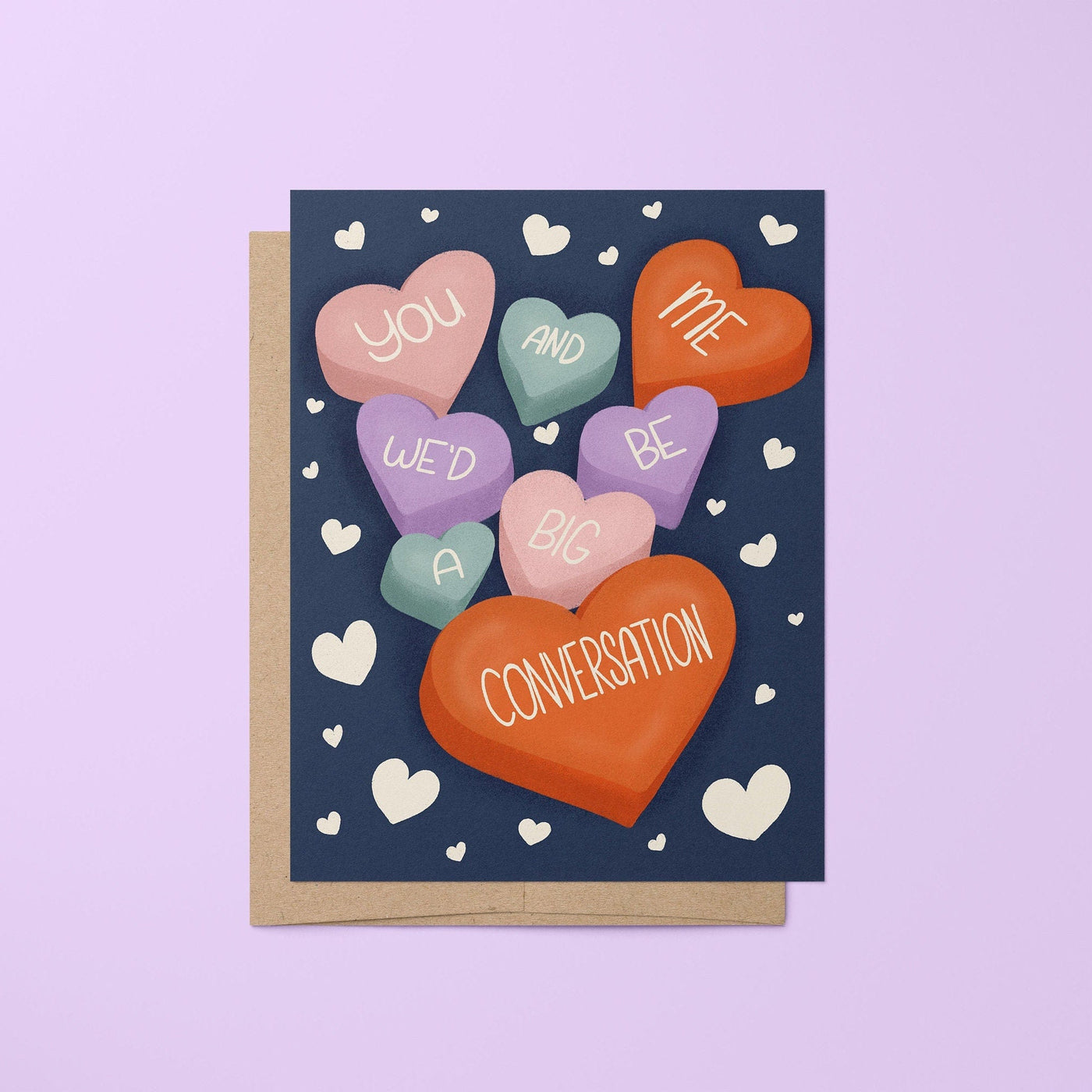 You and me we'd be a big conversation greeting card - MangoIllustrated - Greeting Cards
