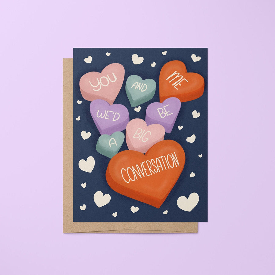 You and me we'd be a big conversation greeting card - MangoIllustrated - Greeting Cards