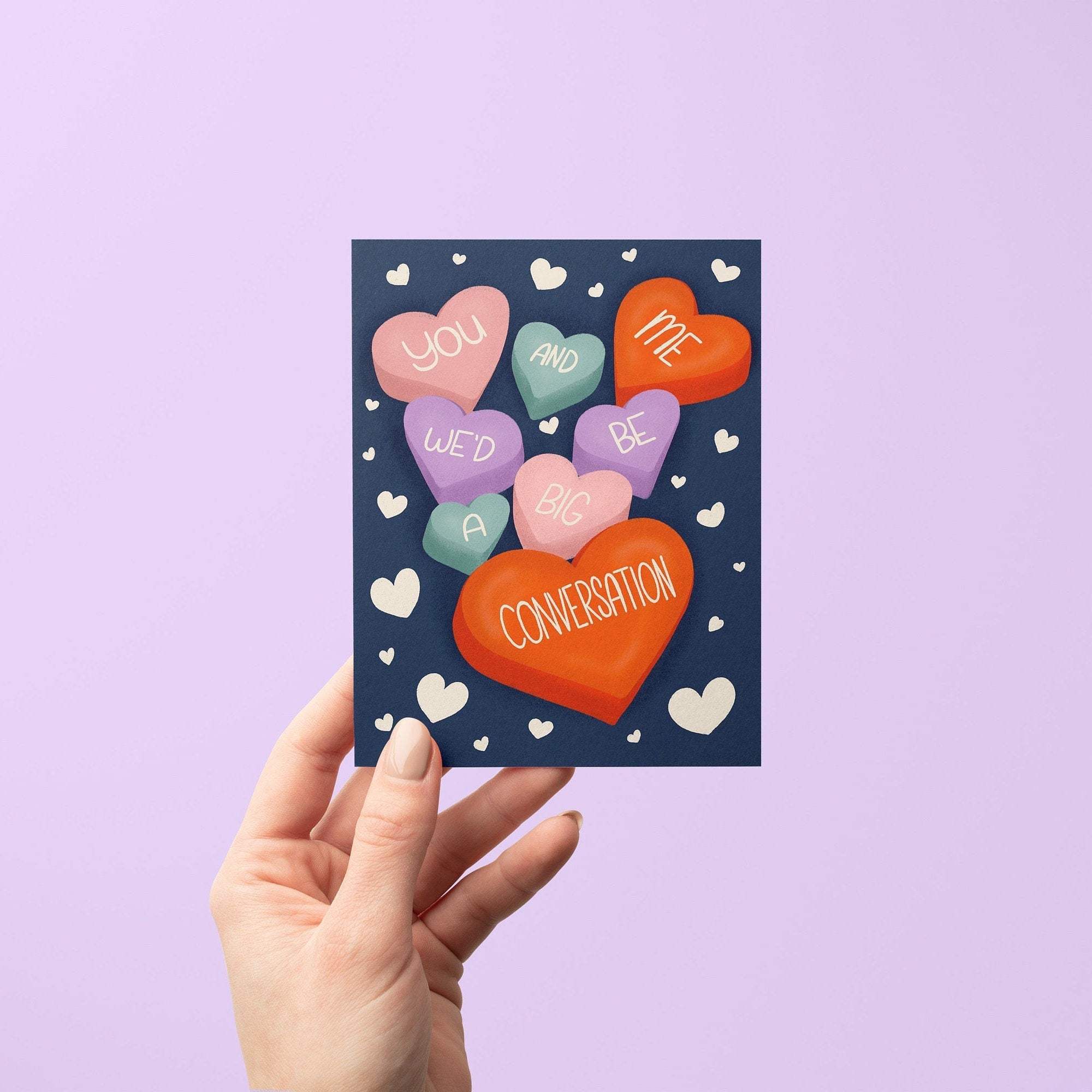 You and me we'd be a big conversation greeting card - MangoIllustrated - Greeting Cards