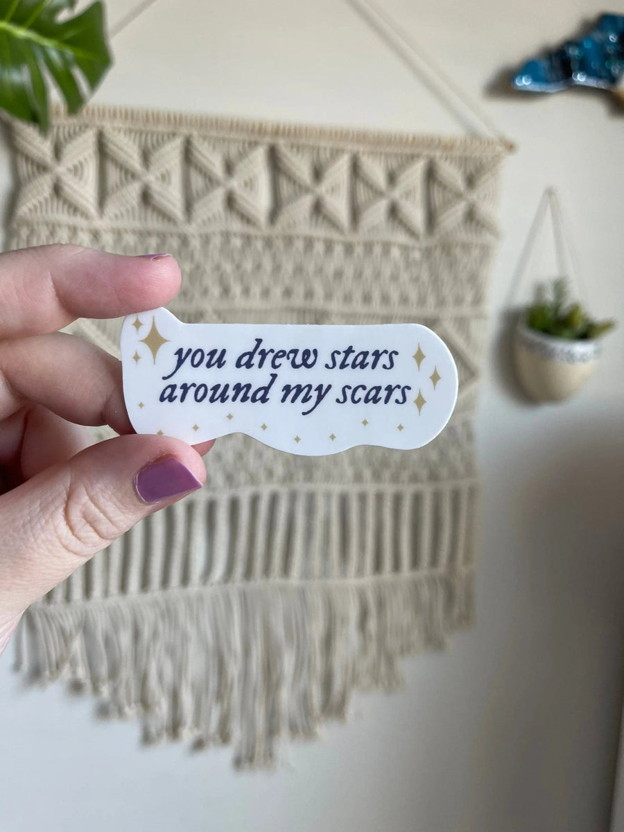 You drew stars around my scars sticker - MangoIllustrated - Sticker