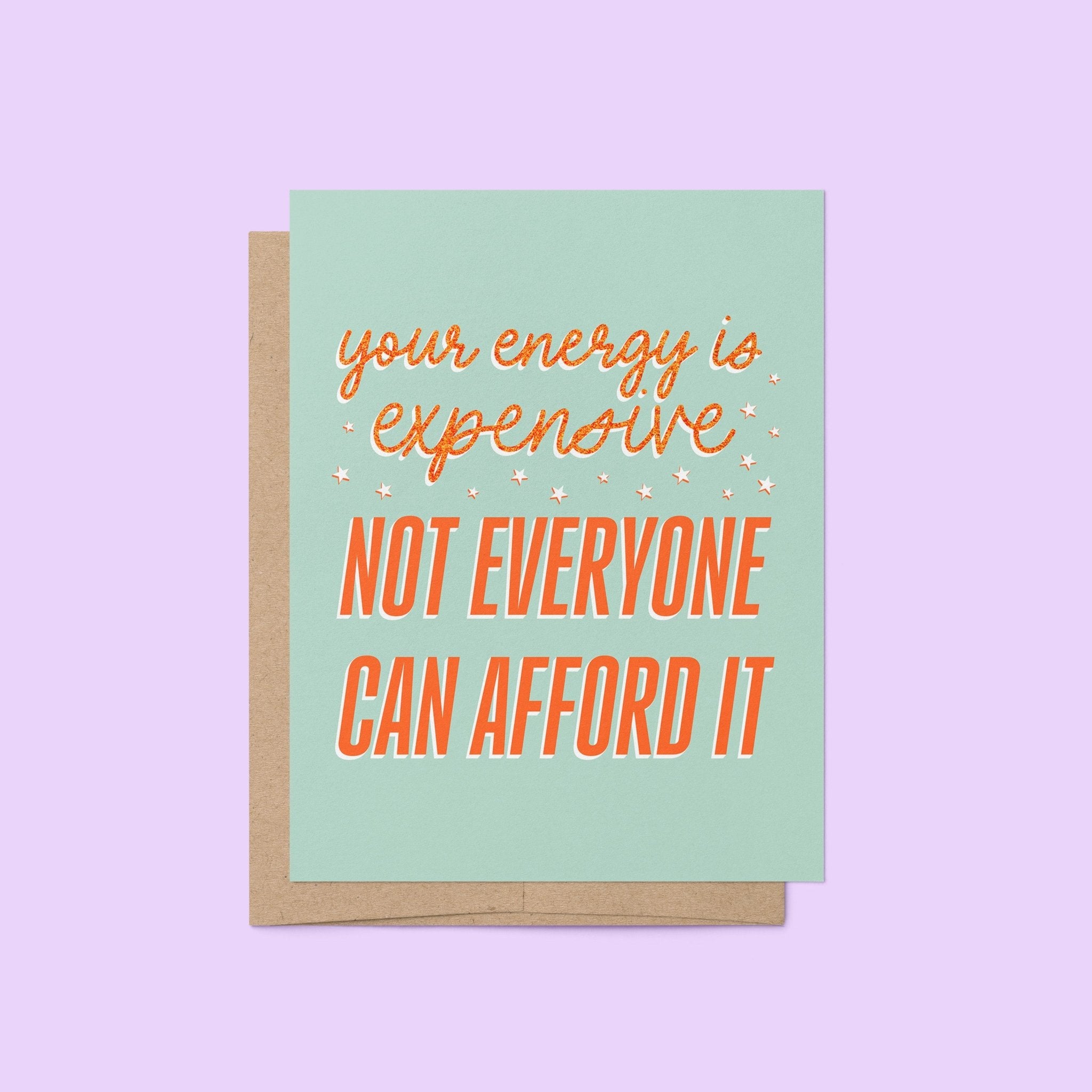 Card with motivational text on a light purple background