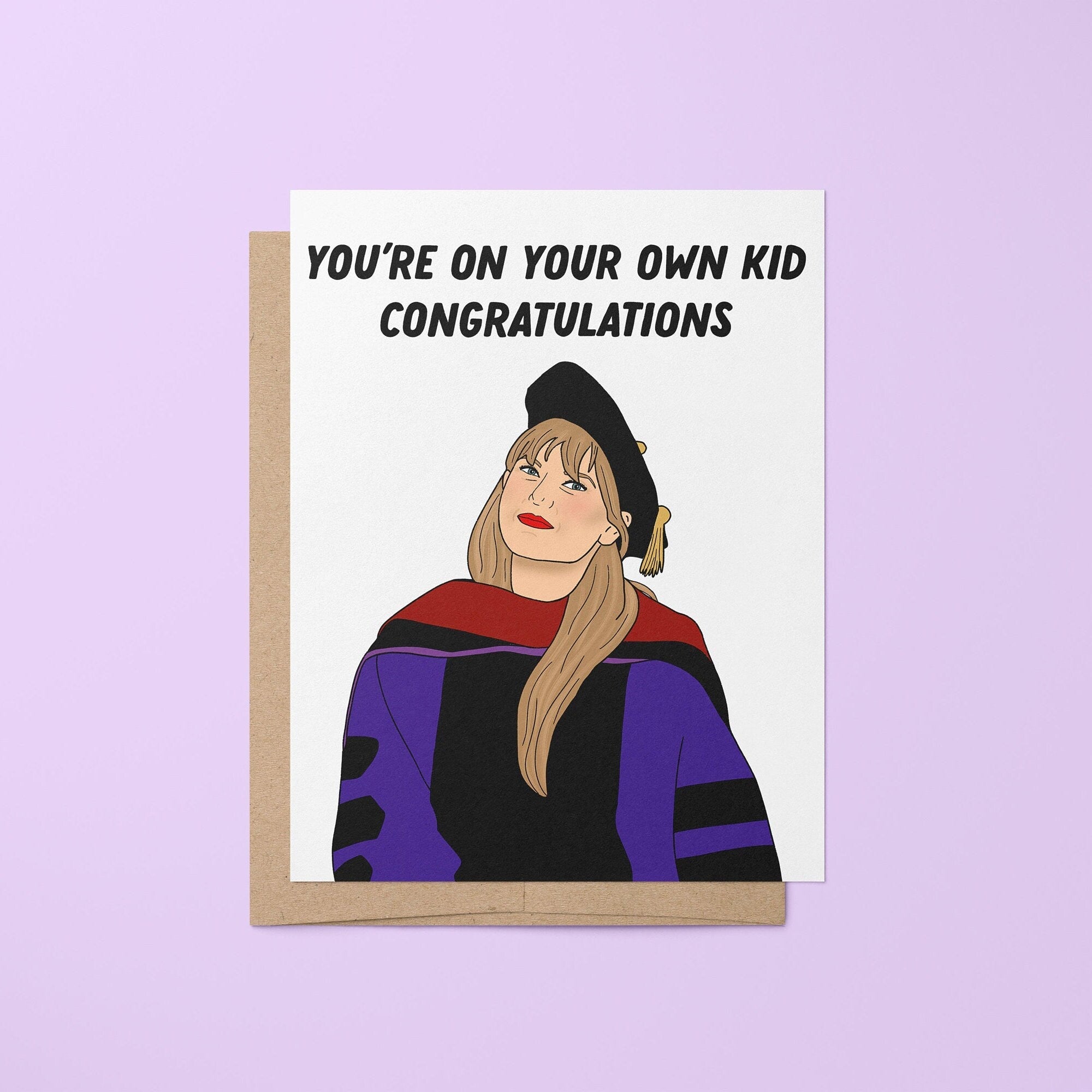 You're On Your Own Kid graduation card - MangoIllustrated - Greeting Cards