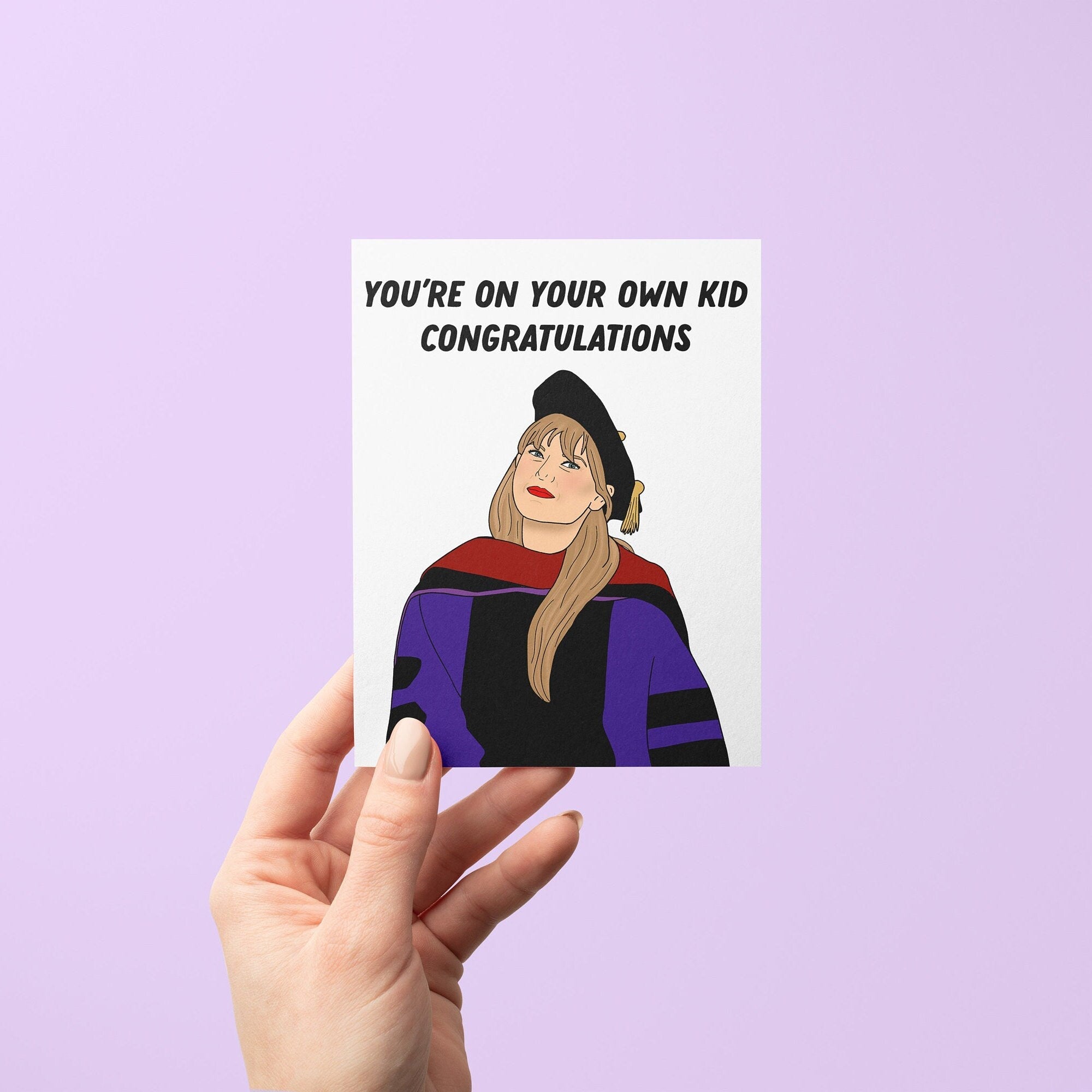 You're On Your Own Kid graduation card - MangoIllustrated - Greeting Cards