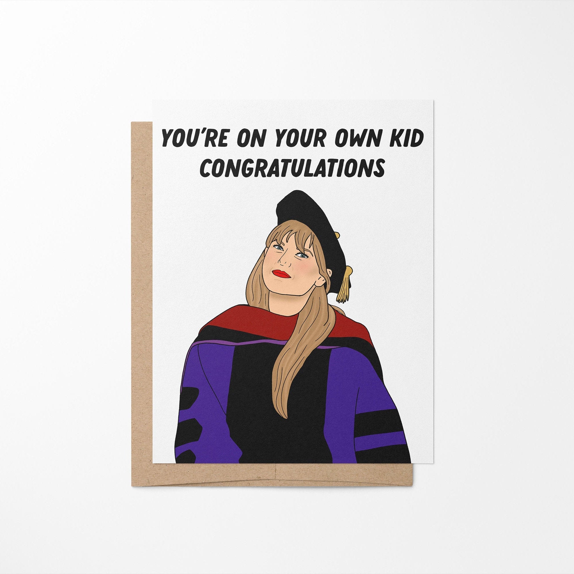 You're On Your Own Kid graduation card - MangoIllustrated - Greeting Cards