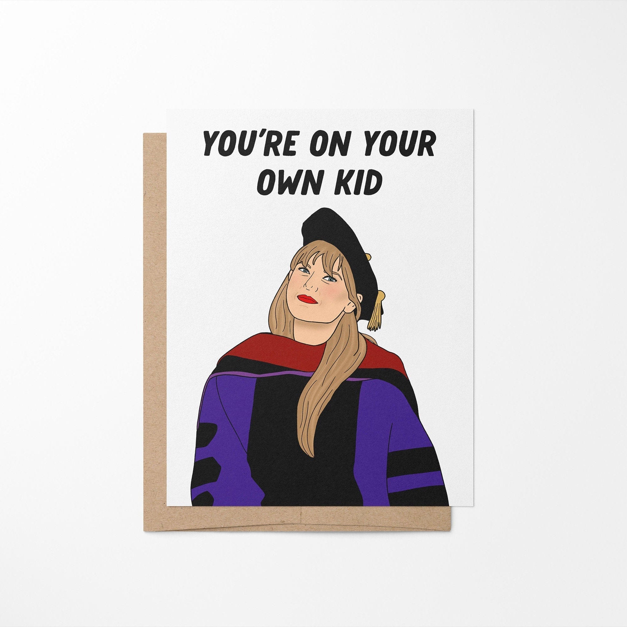You're On Your Own Kid graduation card - MangoIllustrated - Greeting Cards